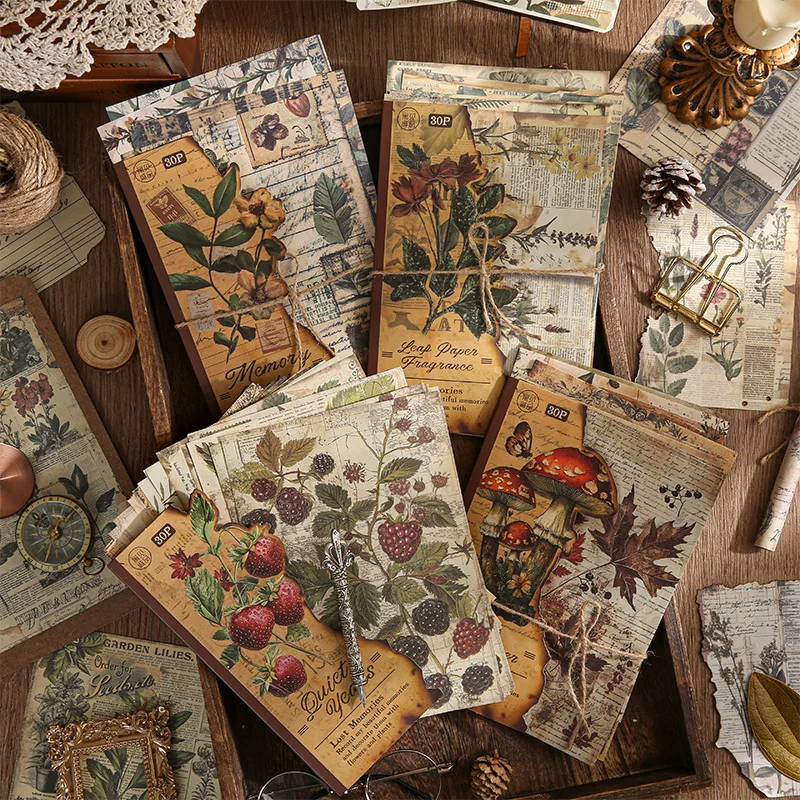 30pcs/lot Memo Pads Material Paper Lost memories Junk Journal Scrapbooking Retro Background Decoration Paper