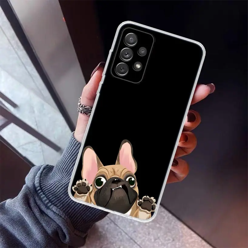 Pug Dog French Bulldog Phone Case For Samsung Galaxy A15 A14 A13 A12 A55 A54 A53 A52 A35 A34 A33 A32 A25 A24 A23 A22 A04S A03S A