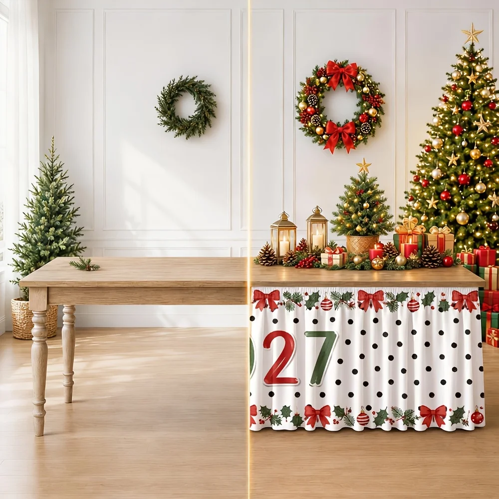One tablecloth - Holiday and Festival Decoration - 2027 Christmas Party Dining Event Banquet Celebration