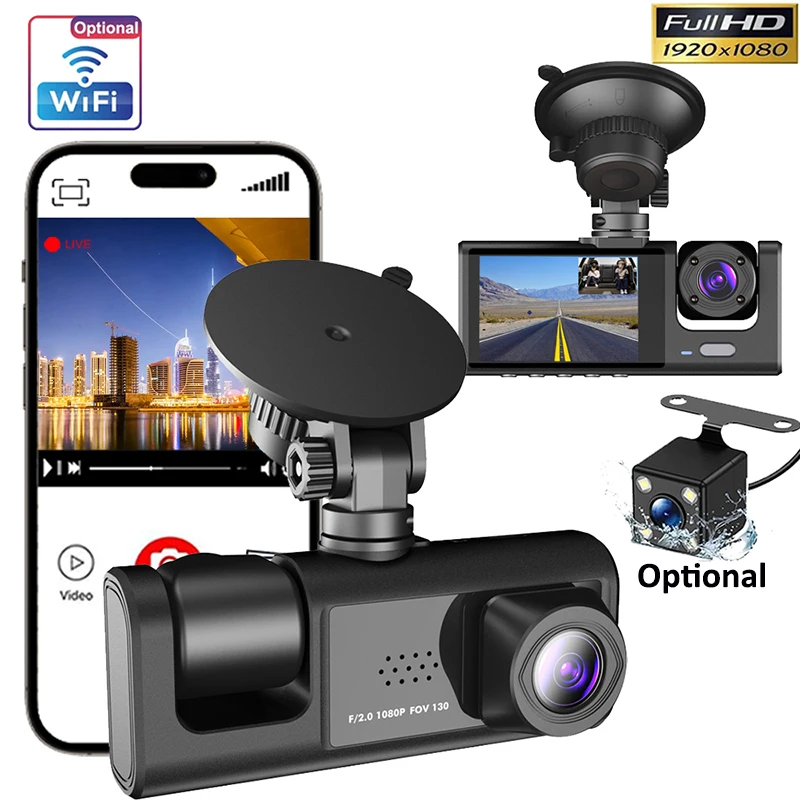 Car DVR WiFi Dash Cam Rear View Car Camera Full HD 1080P Car Video Recorder Auto Dashcam Black Box Car Accessories Night Vision