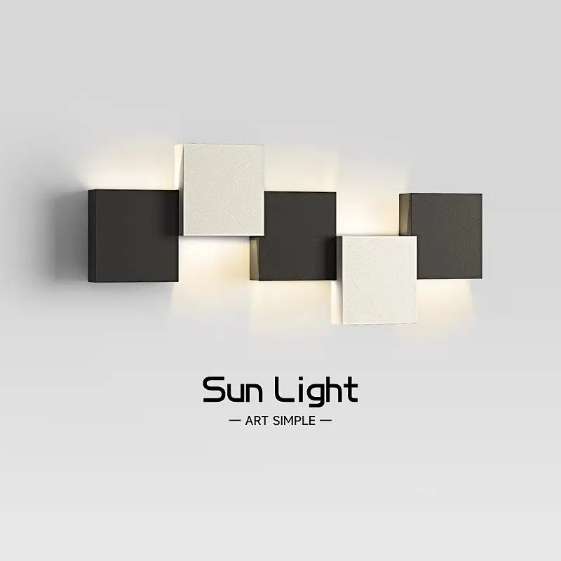 Nordic LED Wall Lamp Simple Modern Living Room Background Wall Light Indoor Bedroom Lamps Bedside Lamp Corridor Staircase Lamp