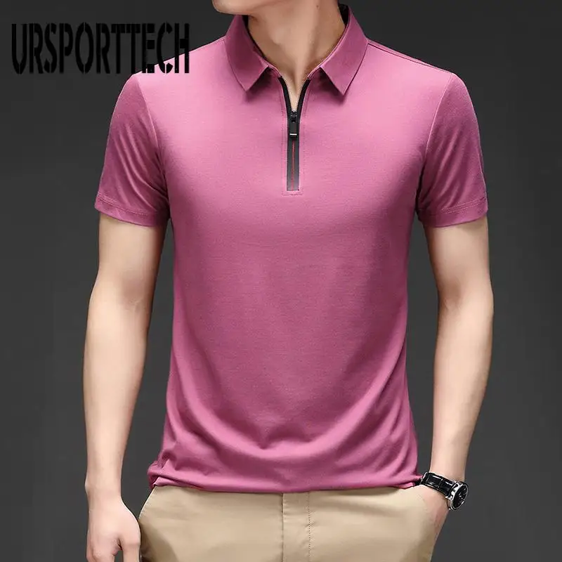 URSPORTTECH Plus Size M-4XL Men's Polo Shirt High Quality Summer Men Short Sleeve T Shirt Brands Jerseys Summer Mens Polo Shirts