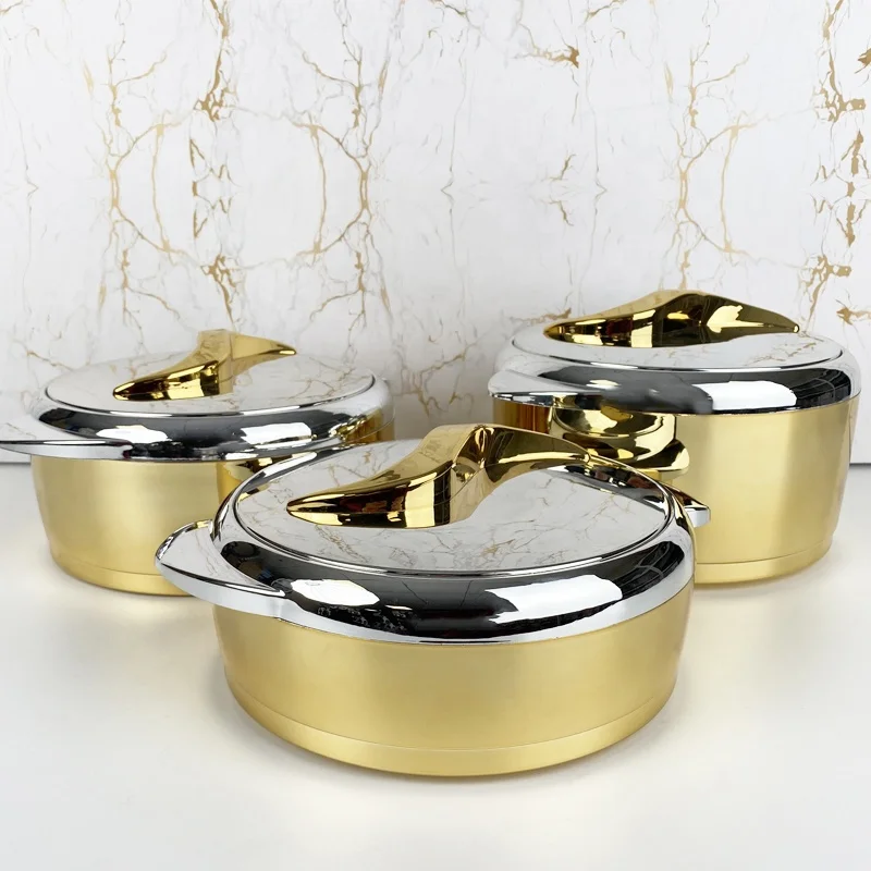 Sample Luxe 3 Stks/set Thuisgebruik Geïsoleerde Rvs Hot Pot Voedsel Warmers Braadpan Container