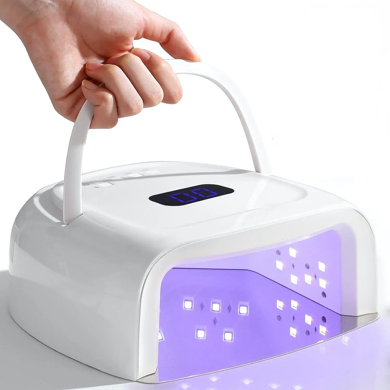 

60W Rechargeable UV LED Nail Lamp, Fast Wireless Dryer with 42 Beads & Portable Handle for Gel Polish