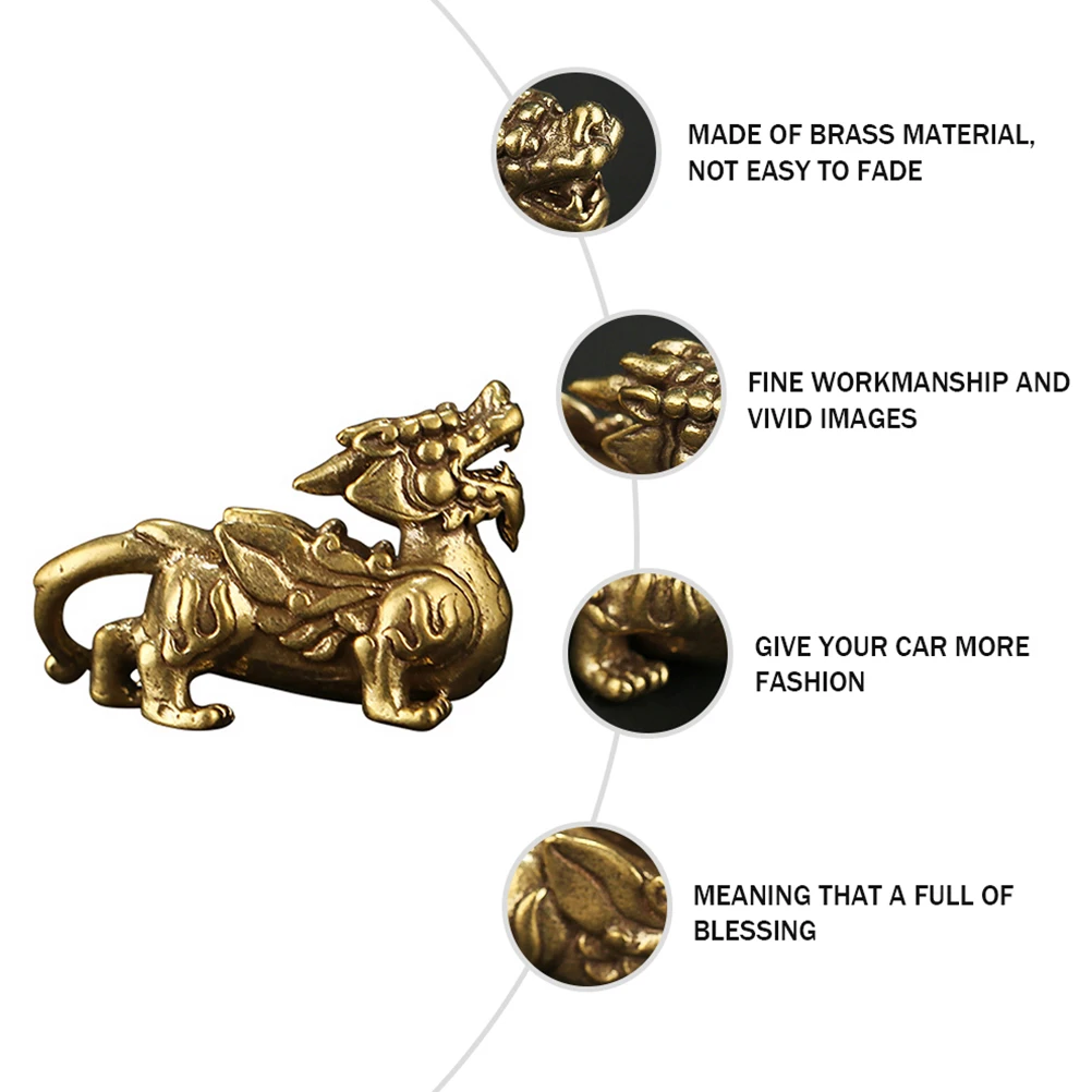 

Luxurious Figurines Car Decor Brass Crafts Home Adornment Desk Accessory Fortune Symbol Prosperity Charm