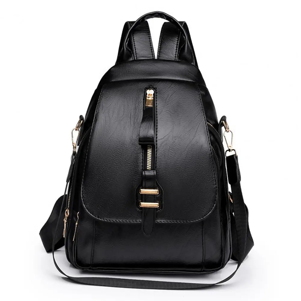 Soft Faux Leather Backpack Retro Style Women\'s Backpack with Anti-theft Features Large Capacity Adjustable Straps for School