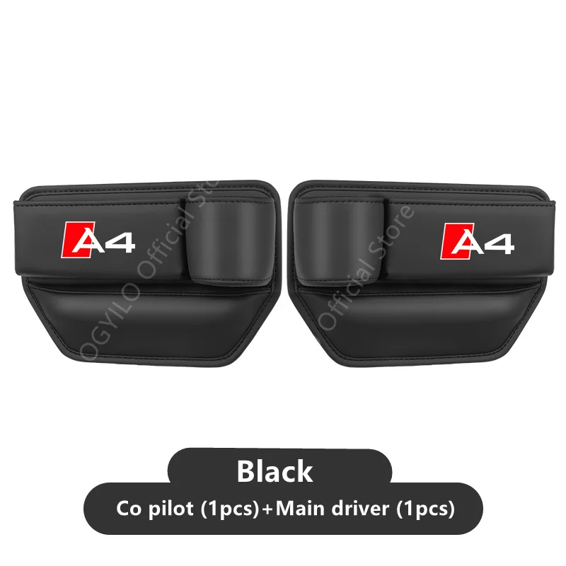 Boîte de rangement latérale de remplissage de crevasse de console multifonction avec porte-gobelet, poche de rangement pour Audi A4, espace de siège de voiture