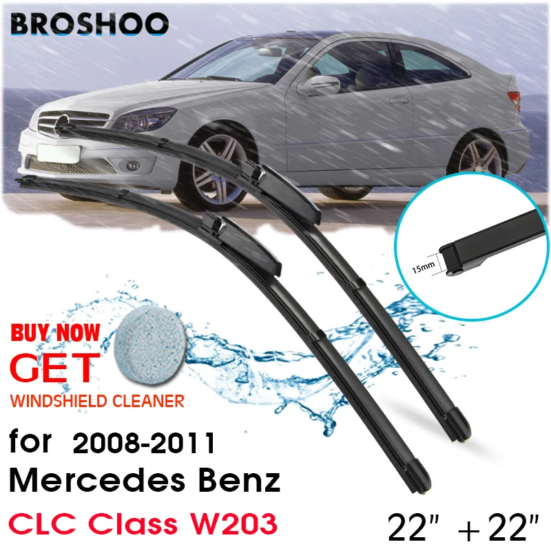 

BROSHOO Auto Car Windshield Wiper Blade Natural Rubber For Mercedes Benz CLC Class W203 Fit Slider Arms 2008 2009 2010 2011