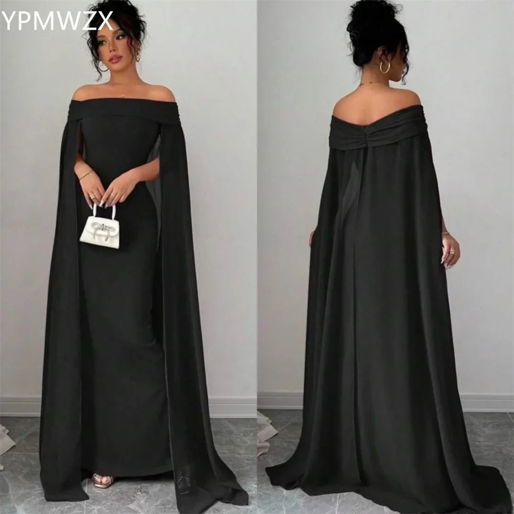 

Customized Prom Gown Evening Formal Dress YPMWZX Off-the-shoulder A-line Floor Length Skirts Draped Shirred Bespoke Occasion Dr