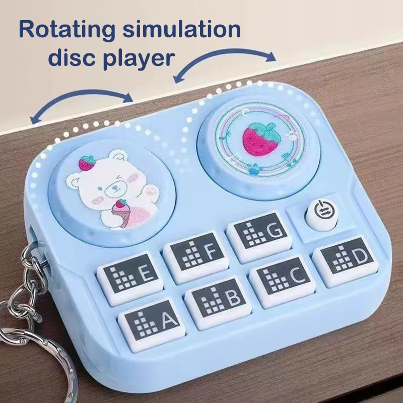 Funny Mini Rhythm Instrument Turntable Pendant Toy Decompression Animal DJ Toys Gift view 5