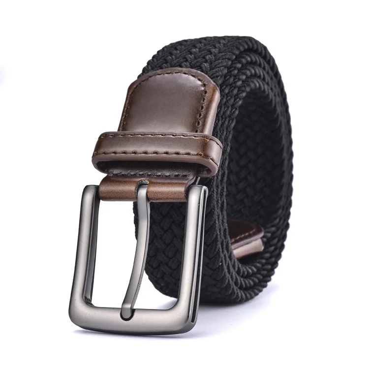 New Men\'s and Women\'s Imported Rubber Elastic Woven Belt Tide Elastic Young People\'s Trousers Belt Men