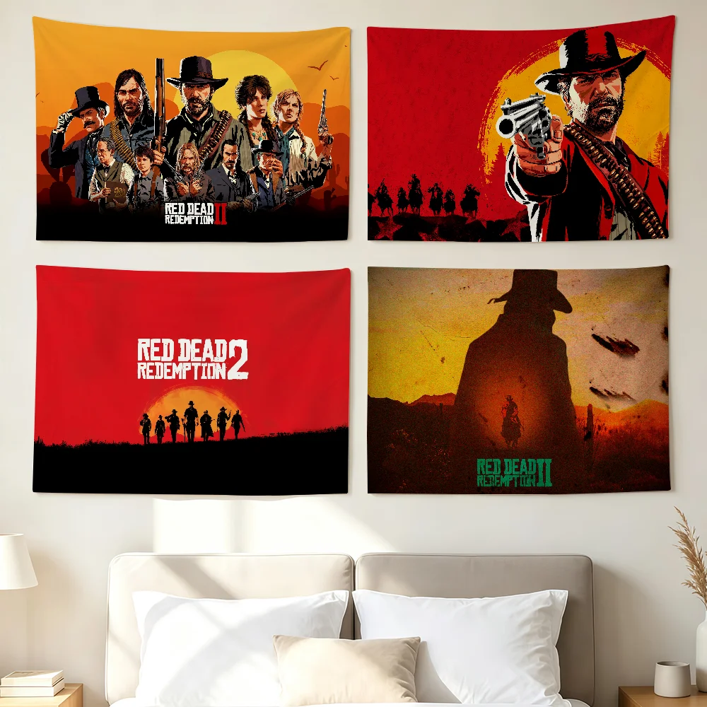 Game R-Red D-Dead R-Redemption 2 Flag Wall Decorations Home Decor Suitable For Living Room Bedrooms Dormitories Parties Holidays
