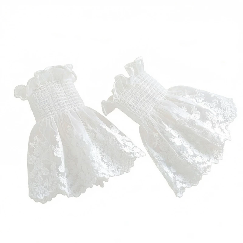 

DXAE Lace Wrist Cuffs Gloves Wrist Cuffs Floral Hand Sleeve Elastic Bracelet Cuffs