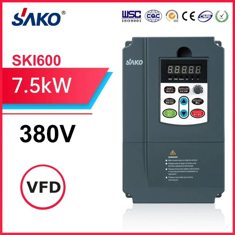 Sako SKI600 380V 7.5KW VFD Variable Frequency Drive Converter for Motor Speed Control Inverter