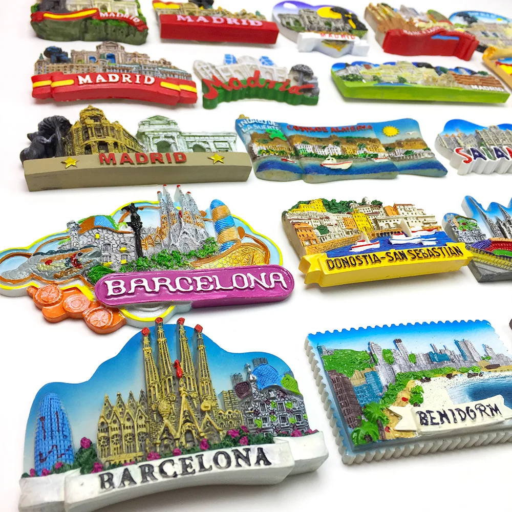 Painting Spain 3D Fridge Magnets Tourism Souvenir Resin Refrigerator Magnets Sticker Collection Handicraft Gift Decoration Home
