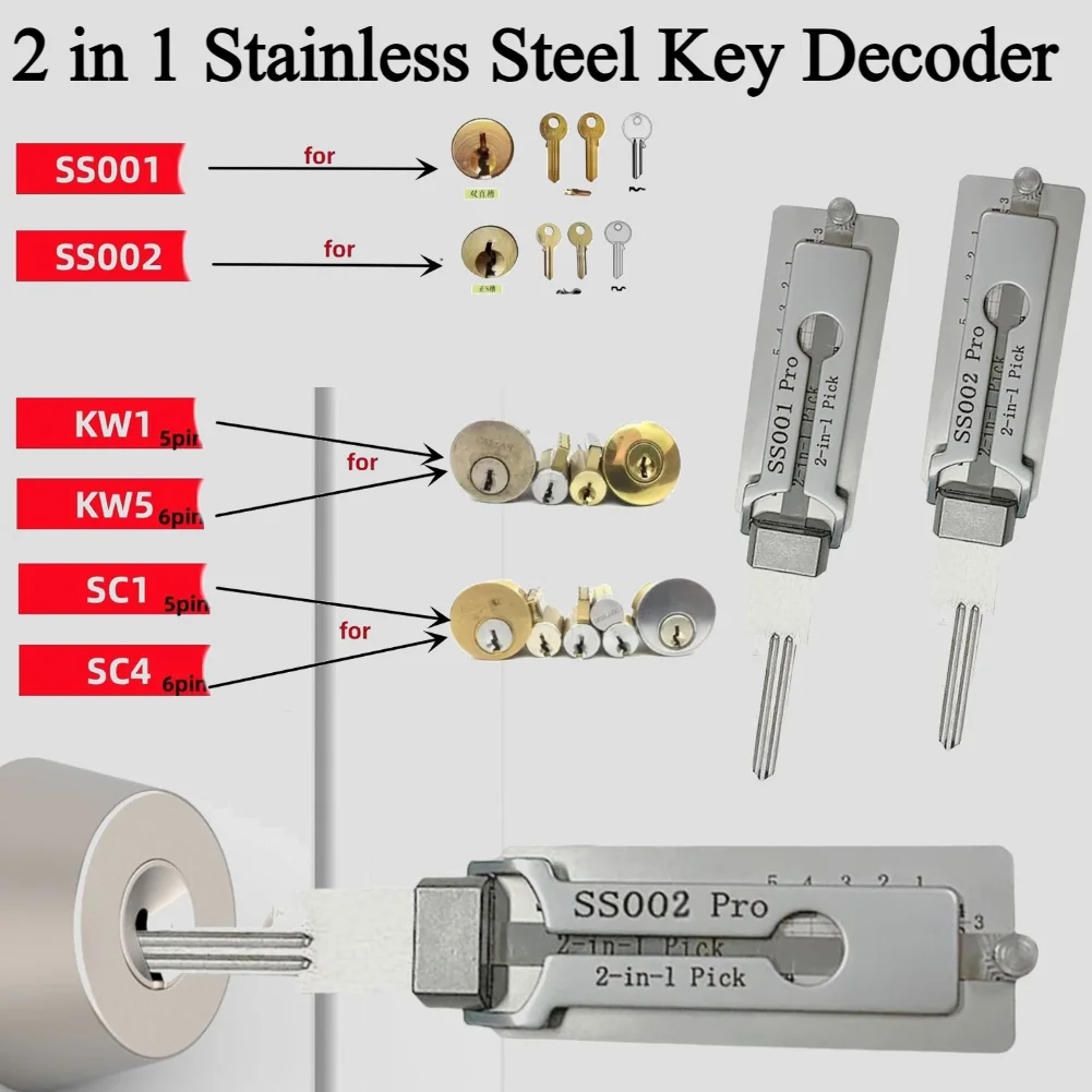 Lock Decoder Lockpicking SS001Pro O-ring Pickup Kit Pick Locksmith Tool Key Decoder Precision Hook Door Maintenance Repair Tools
