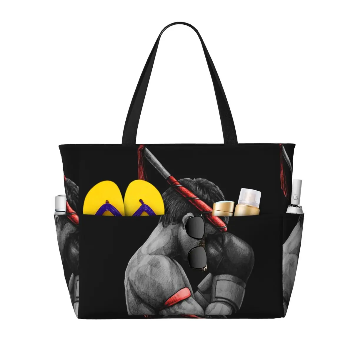

Muay Thai Boxing Fighter Beach Tote Bag Sport Gym Yoga Duffle Large Tote Bag Women Travel Bag Fitness bag