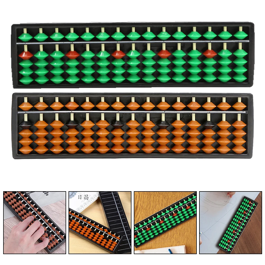 

2pcs Portable Arithmetic Abacus Educational Counting Abacuses For Kids 15 Rods Small Traditional Plastic