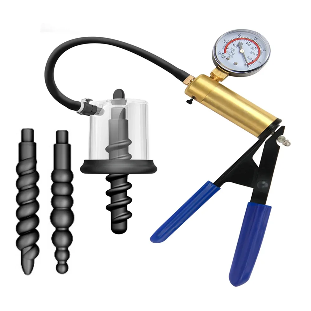Manual Handle Vacuum Anal Pump Penis Pump Butt Ass Dilator Negative Pressure Exercise Suction Pressure Gauge Sex Toys for Adult