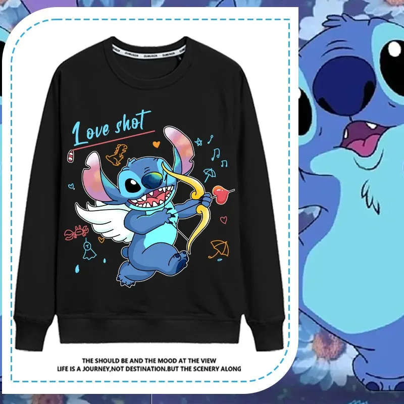 

2024 New Stitch Stitch Male Long Sleeve T-shirt Disney Animation Around Stitch Stitch Pure Cotton