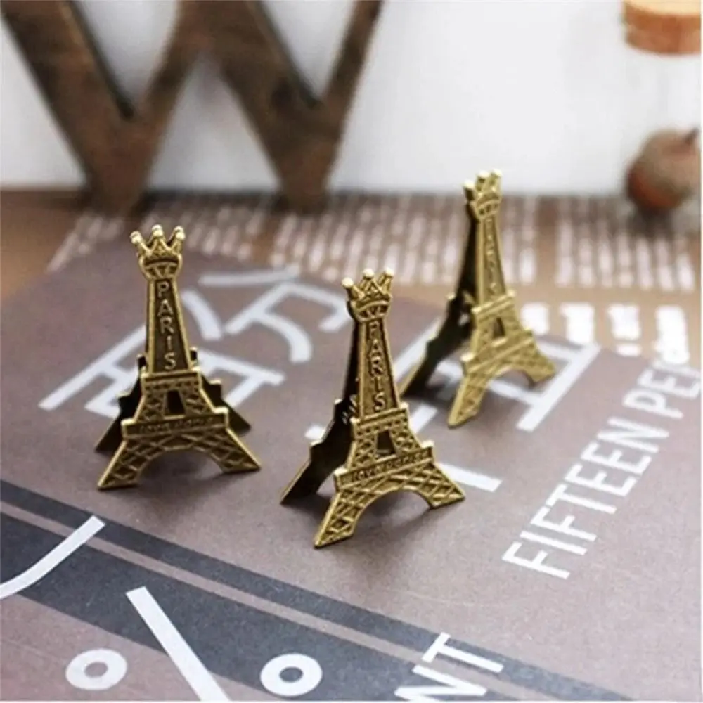 School Name Card Wedding Seats Clip Photo Decoration Retro Style Memo Clip Picture Clip Holder Eiffel Tower Clip Paper Clip