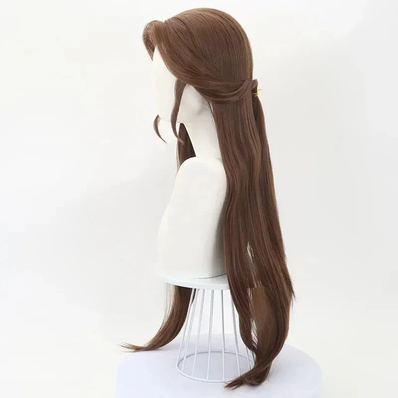 Peluca de cosplay TYV55Anime Scissor Seven Jiang Huilian, pelo largo castaño claro, para fiesta de Halloween, juego de rol + gorro gratis L25