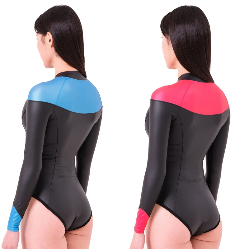 Laika Glossy Tight Wetsuit,0.5mm Super Elastic Long Sleeve One Piece Swimwear, Waterproof Warm Full Body Suit for Surfing Diving