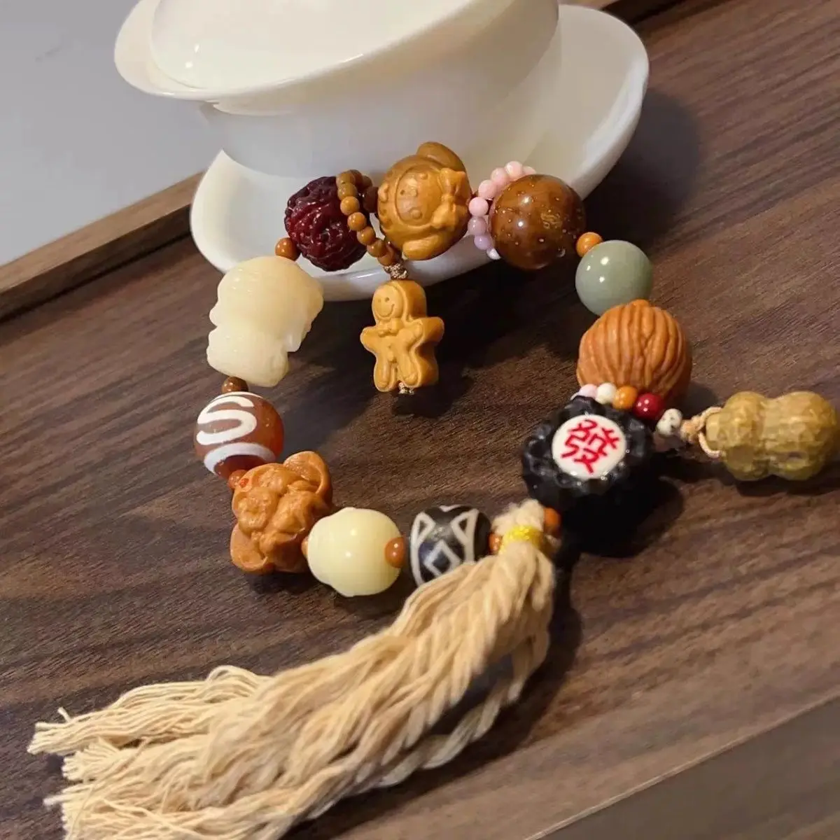 

Новинка 2025, Fortune Duo Bao, аксессуары для самостоятельного изготовления, плетение ручной работы, культурные игрушки, бусина Будды, ювелирные изделия на шнурке