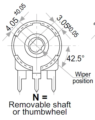 3PCS/LOT Spanish PIHER adjustable potentiometer PT15-220K vertical elliptical hole