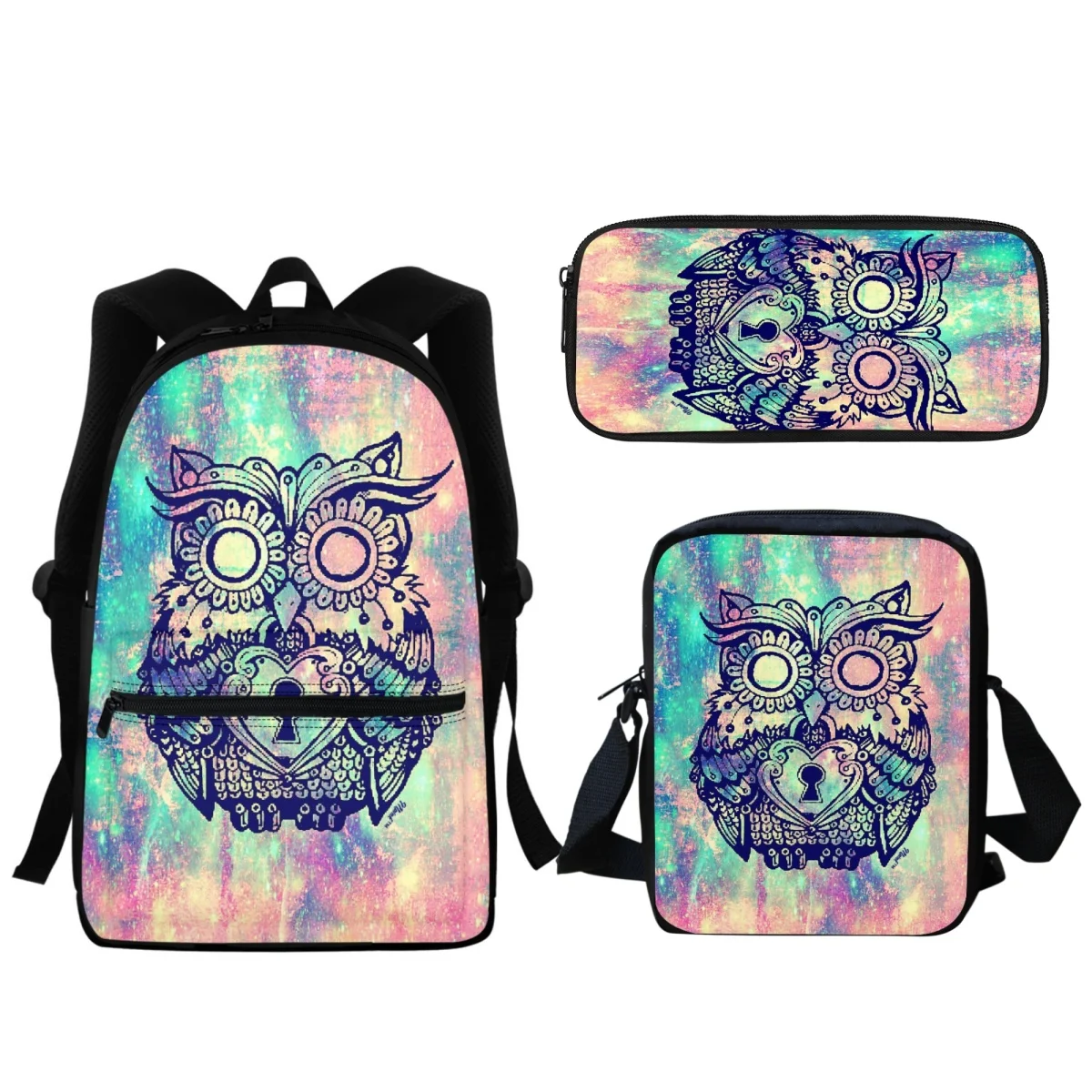 Mochila escolar con estampado 3D de búho de Anime para niños y niñas, Bolsa Escolar informal de gran capacidad, mochila de jardín de infantes,