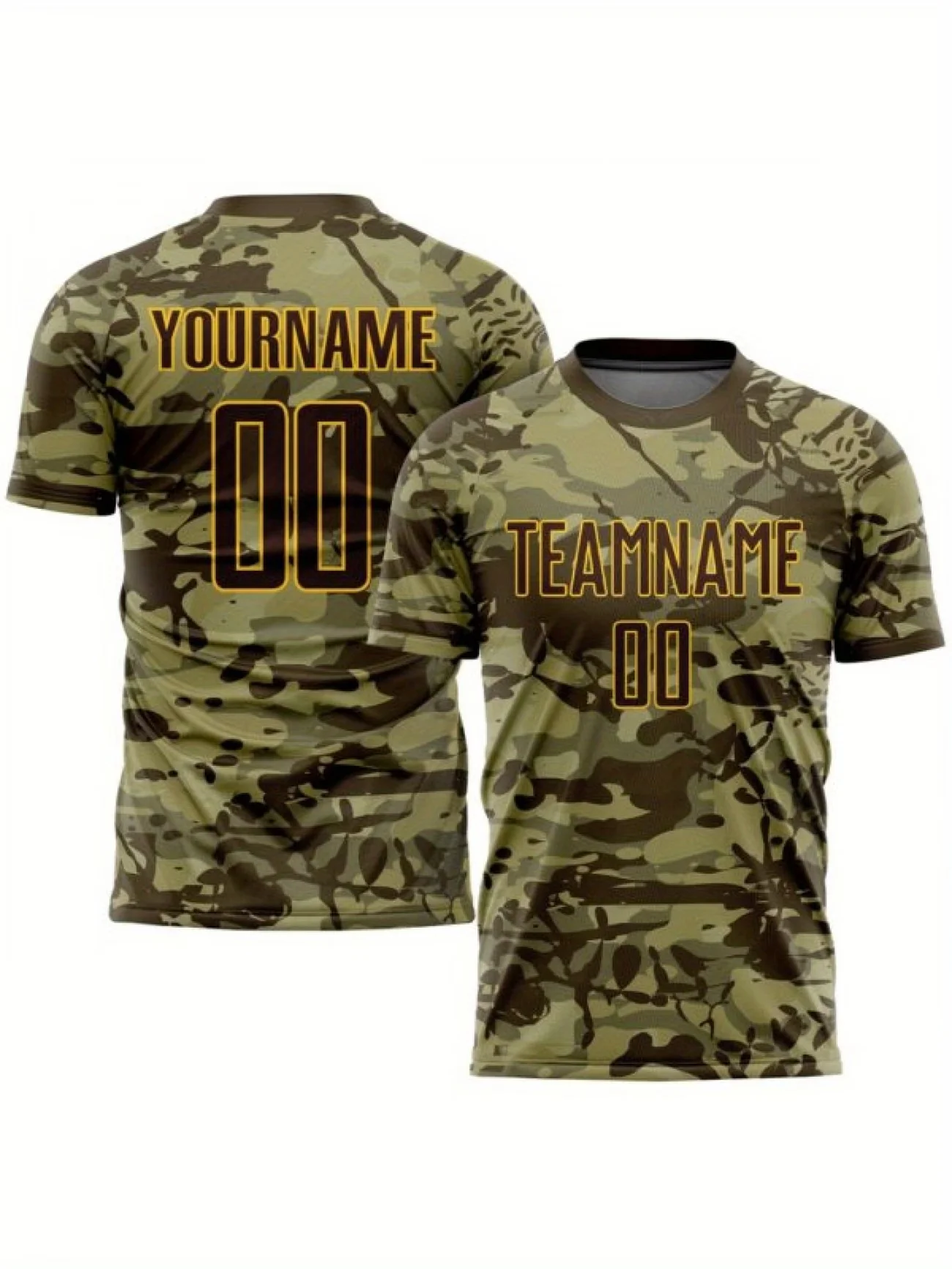 

Camouflage Personalized Jersey Men Women Dress Shirt Man Custom Team Name Number 00 Camo Design Soft Breathable Sport Tee Tops