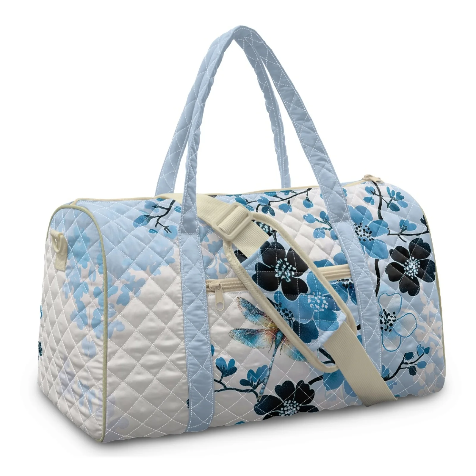 Coloranimal Dragonfly Print Portable Quilted Tote Bag for Women Lightweight Travel Duffel Bag New Trend
