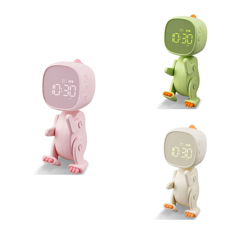 

Children's Digital Alarm Clock, Three Alarms, Dinosaur Alarm Clock With Variable Shape, Snooze, Night Light Timer