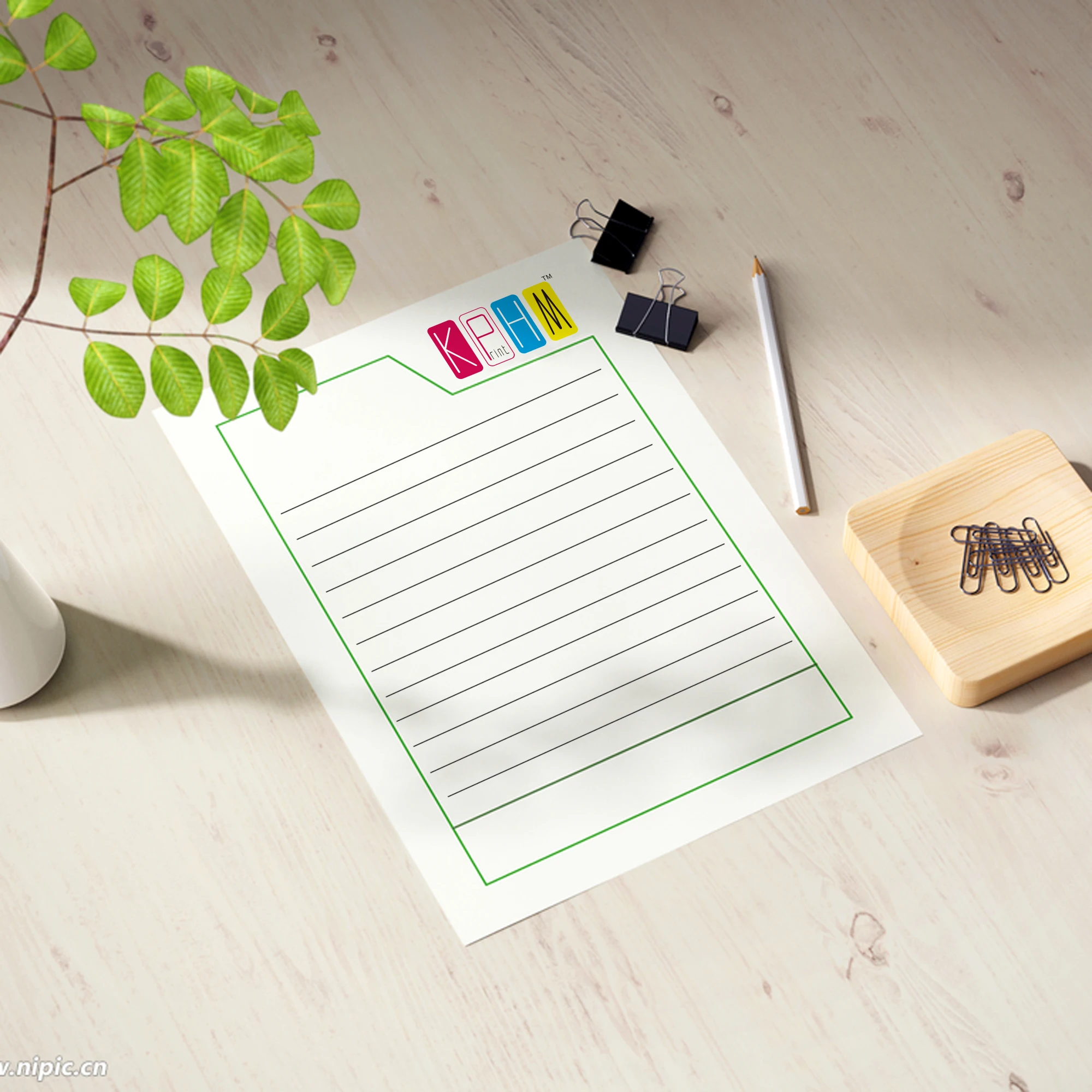 100 Stück Individuell Bedrucktes Briefpapier mit Logo, Dankeskarten-Papier, Handgeschriebenes Grußkarten-Papier, Briefkopfpapier – Detail 1