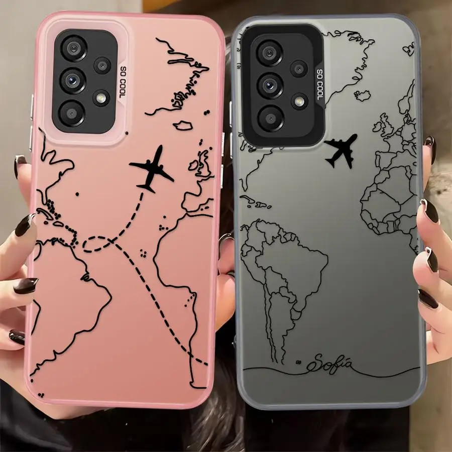 

Line Airplane Topographic Map Phone Cover Case for Samsung Galaxy A54 A25 A73 A72 A13 A23 A71 A17 A52 A16 A34 A12 A14 A56 A32