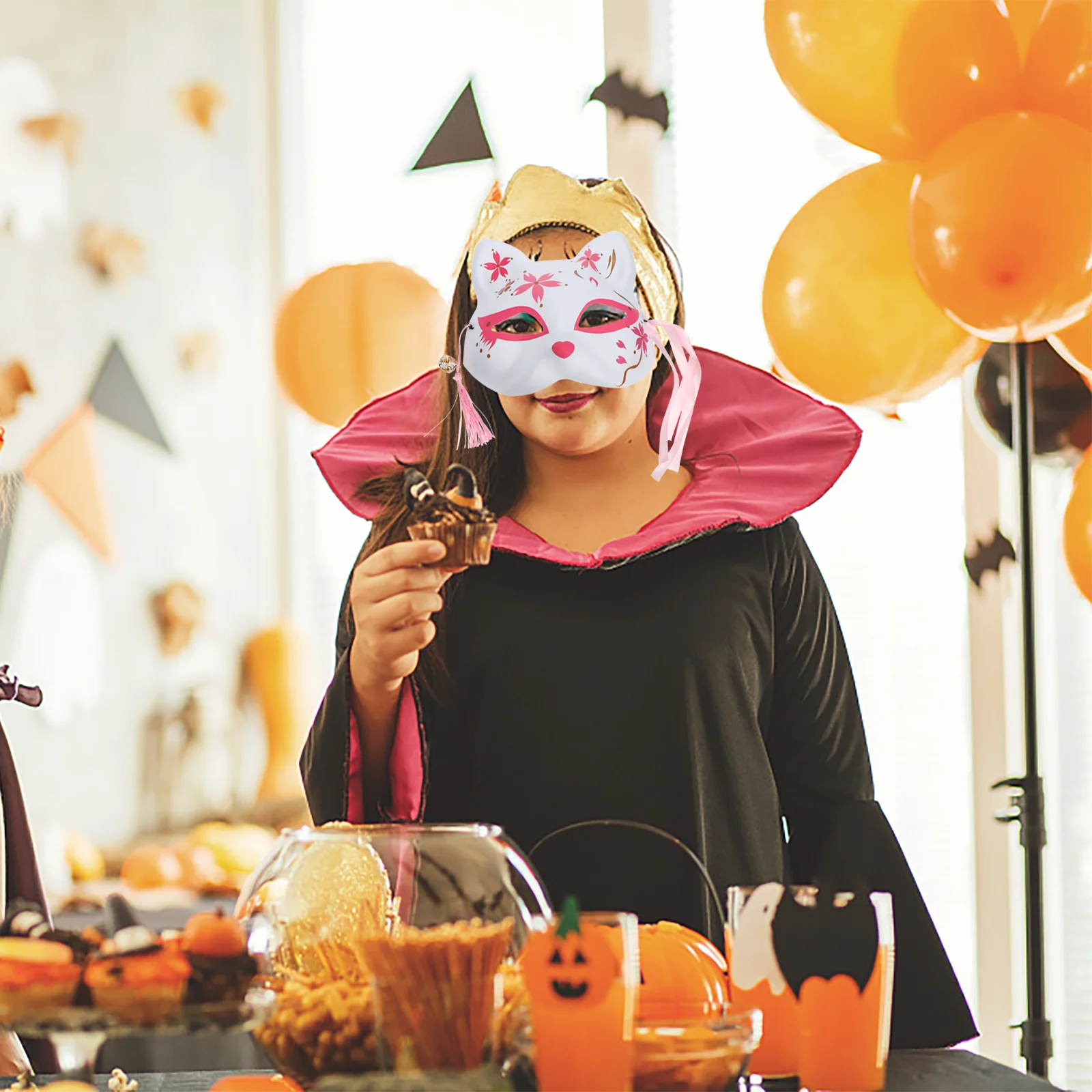 

2 Pcs Fox Mask Craft Masks to Decorate Shine Prop Half Cosplay for Masquerade Plastic Half-face Child Props