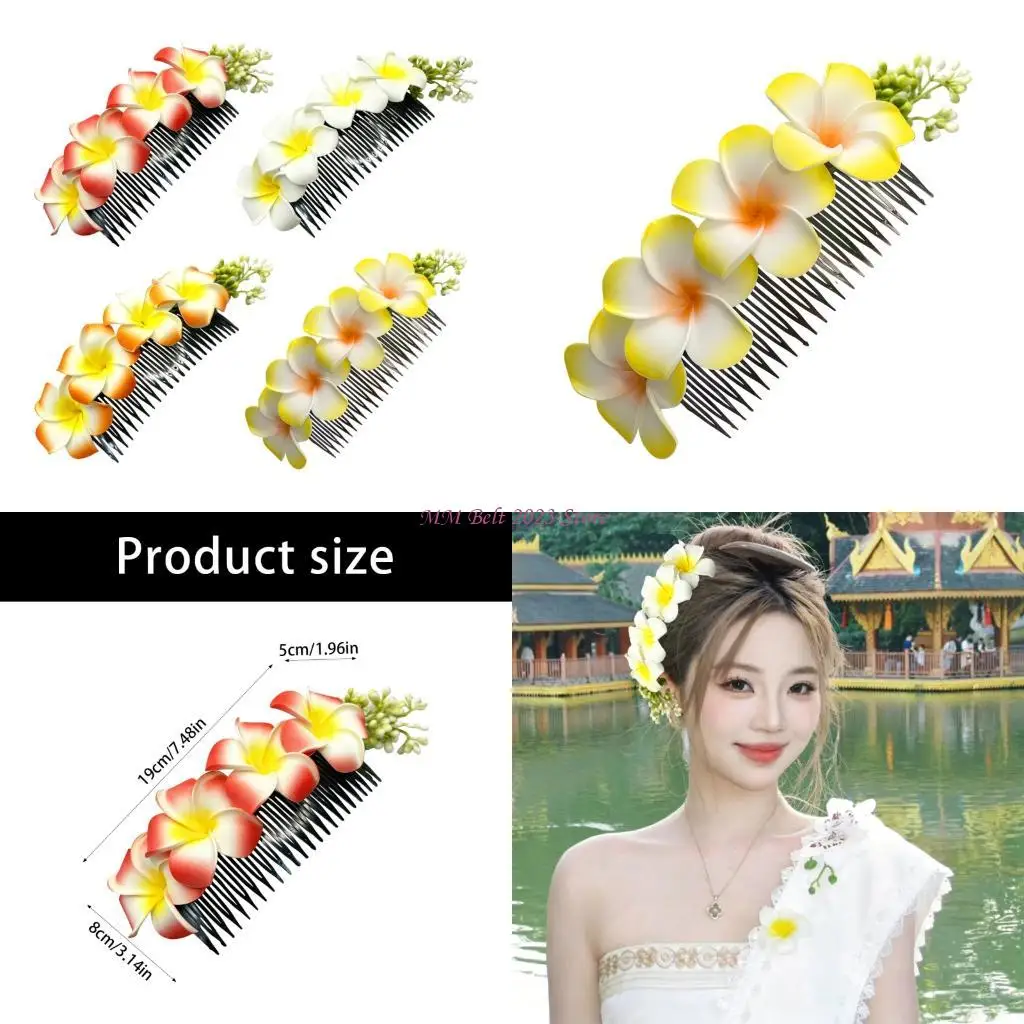

49ME Realistic Foam Flower Hair Ornament Hair Styling Tool Headdress for Cosplay Themed Event Photography Props