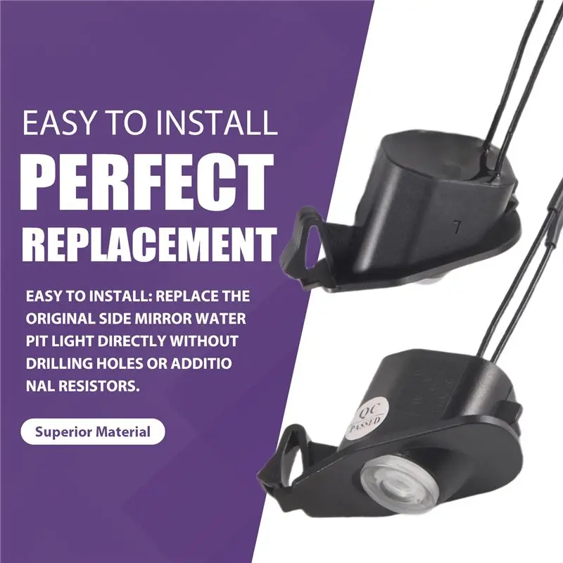 Strict For Ford Mustang 2013-2022 LED Side Puddle Laser-Rearview Mirror Puddle Welcome Courtesy Logo Lights