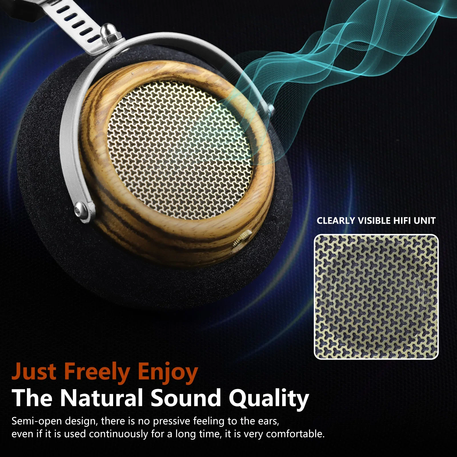 OKCSC M2 HIfi سماعات رأس خشبية زيتونية 57 مللي متر مكبر صوت شبه مفتوح من الخلف مع 5N OCC مطلي بالفضة لتقوم بها بنفسك 3.5 مللي متر سماعات كابل بديل #4