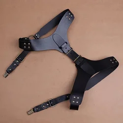 American holster pants clip pure cowhide fashion men's anti-drop shoulder strap underarm side clip back strap