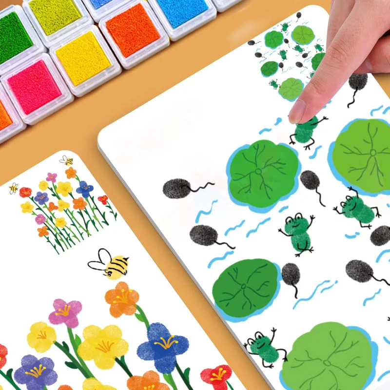 Vingerafdruk voor kinderen Inktspel Kleuterschool DIY Graffiti Speelgoed Kinderen Creatieve tekening Vroeg onderwijs Educatief speelgoed voor meisjes