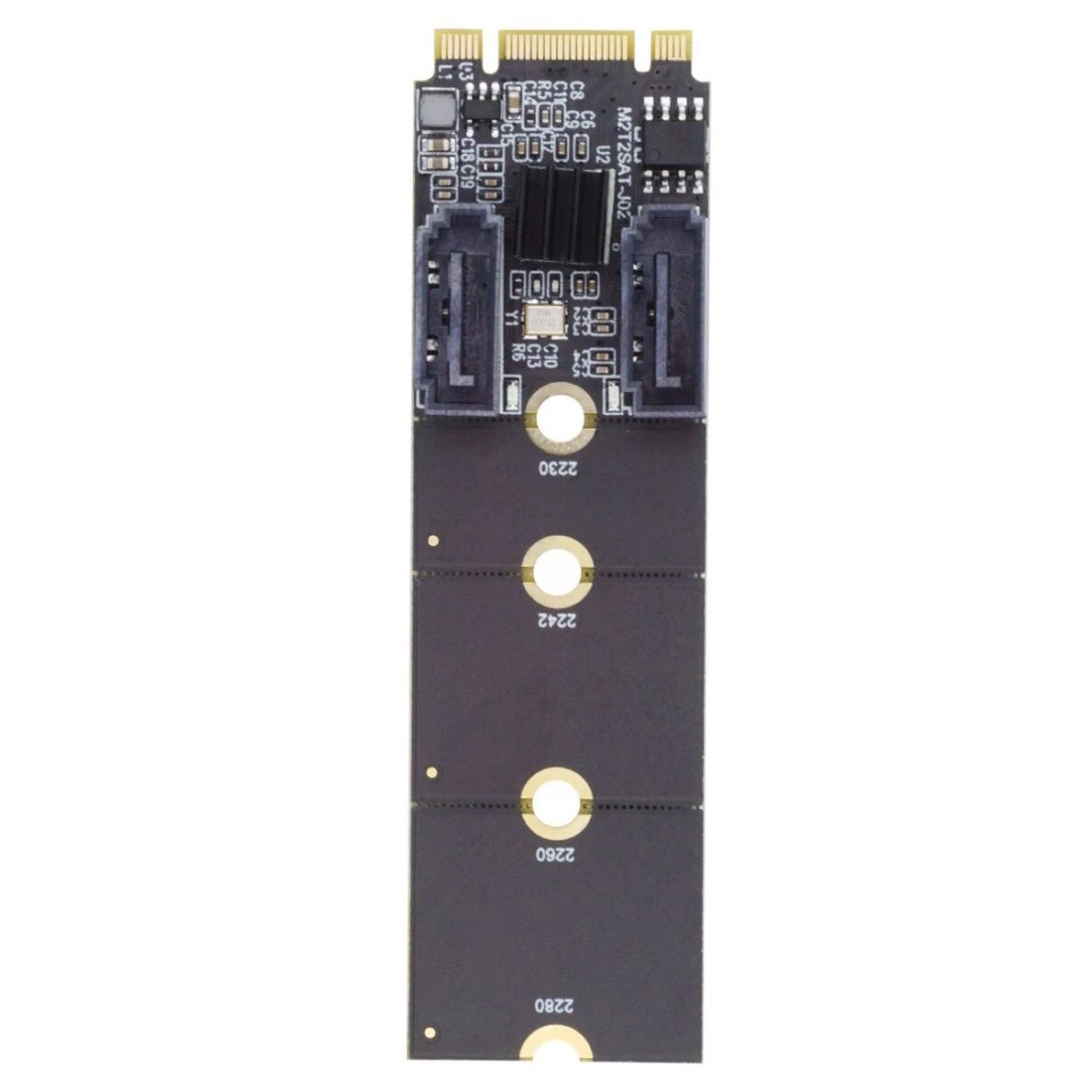 Адаптер NGFF Key B + M PCI Express на SATA 3,0, 6 Гбит/с, два порта, вертикальный конвертер, жесткая Фотокарта JMB582