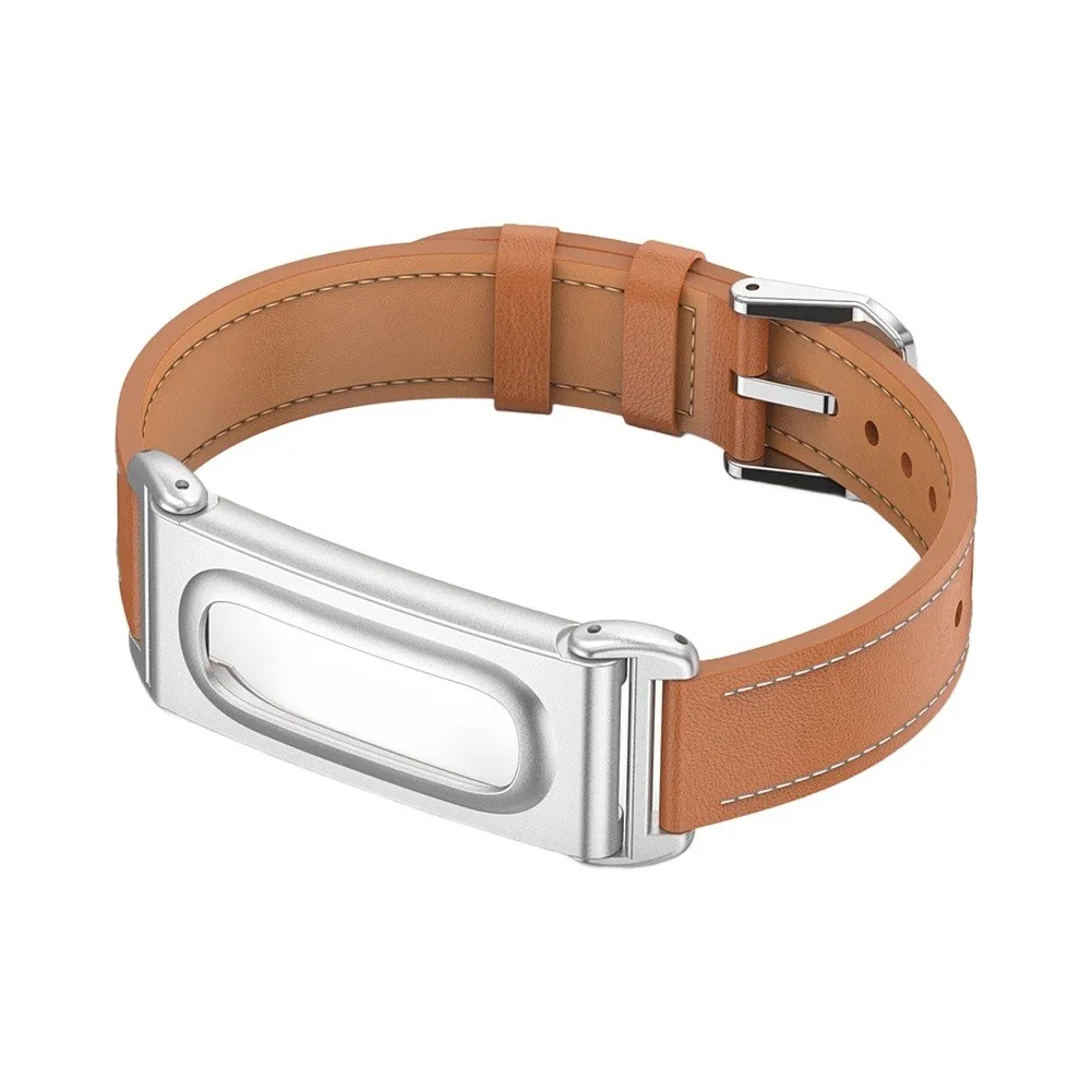 For Fitbit Air Compatible Leather Watch Band with Classic Design Breathable Material and Adjustable Length for Men and Women