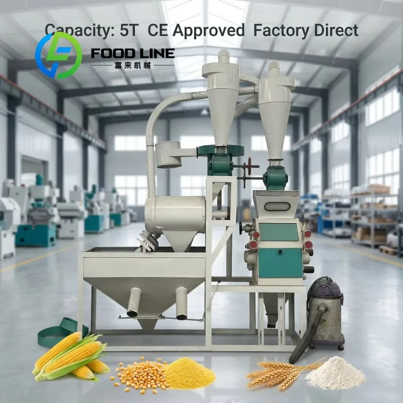 Small Automatic Stainless Steel Wheat Flour Mill Machine Maize Cassava Multi Grain Grinder Roller Home Use 220V Low Noise