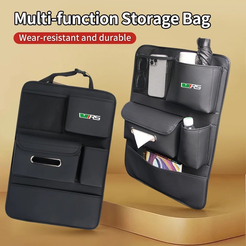 Car interior gadgets Seat Back Organizer PU Leather For Skoda VRS Octavia Superb Rapid Kodiaq Karoq Fabia Kamiq Roomster