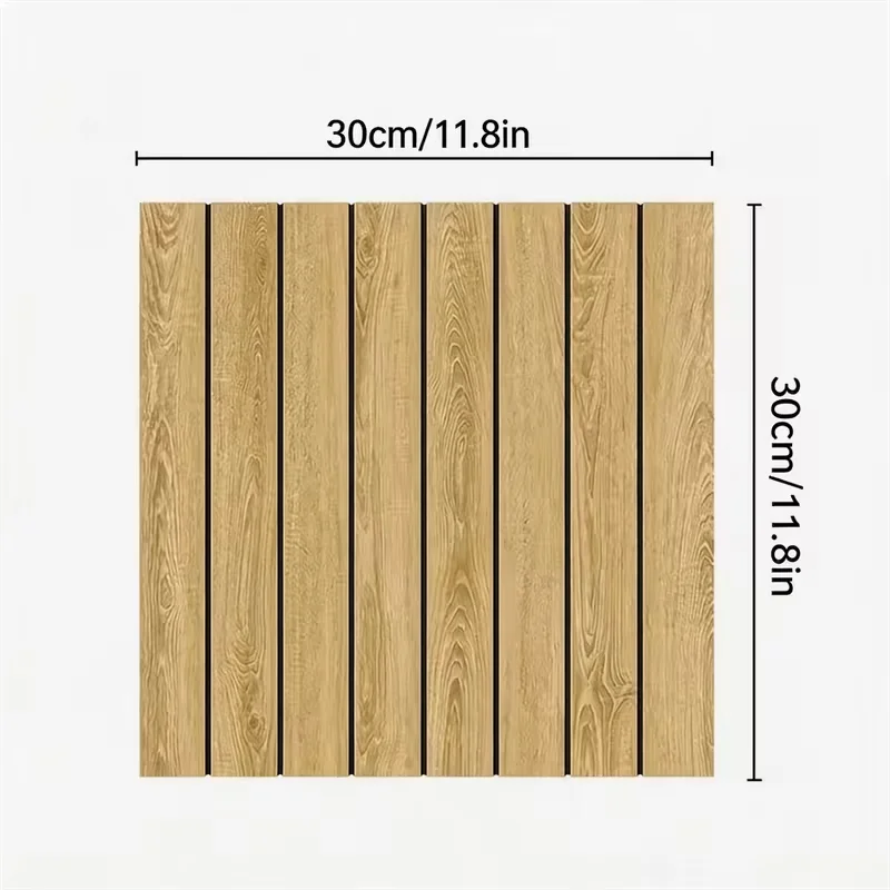 10pcs 30x30cm 3D Grid Stripe Wall Panel, Removable Matte Finish, Suitable for Bedroom Living Room Bathroom Kitchen