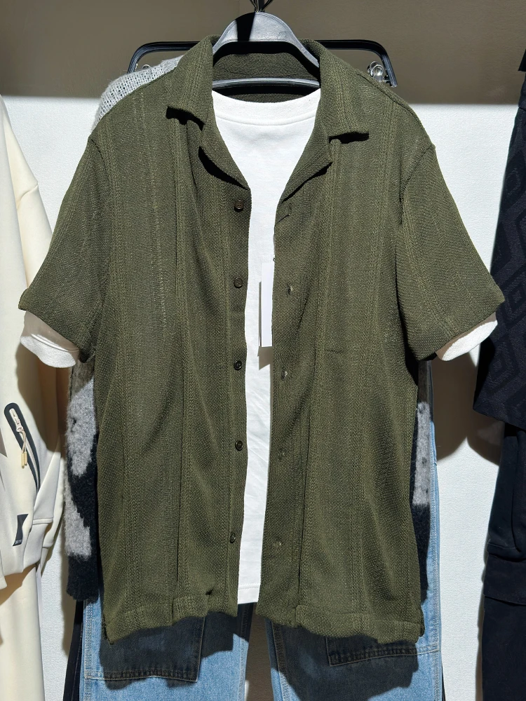 

ZadY Men's Slim Fit Striped ort Sve irt Summer New Arrival Breathable Comfortable Straight Leg Design Casual Faion