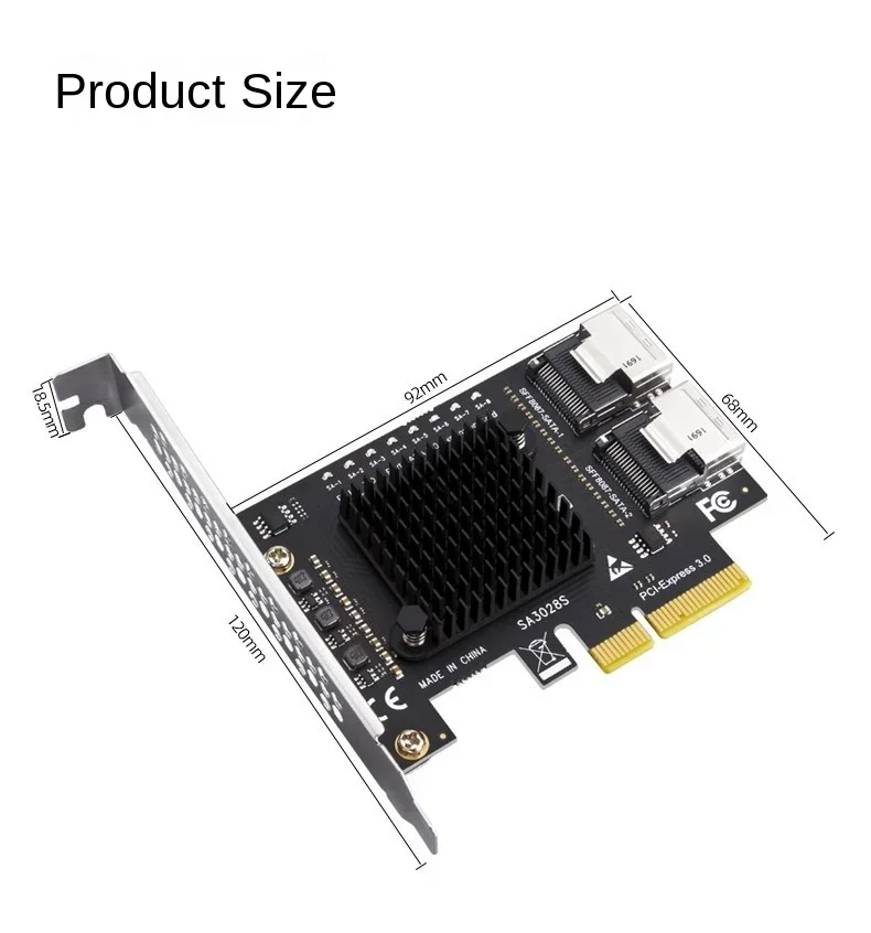 PCIe to SFF-8087 SATA3.0 Expansion card Mini-SAS/SATA disk conversion card Eight ports