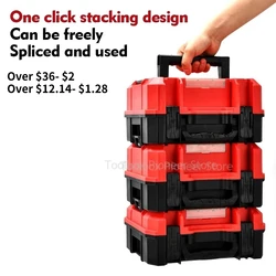 Stacked Portable Toolbox Plastic Suitcase Tool Box Organizer Box Hard Case Large Capacity Storage, Waterproof Hard Case
