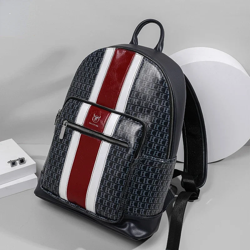 Zaino da uomo borsa per Laptop da viaggio per scuola impermeabile di grande capacità in PU alla moda